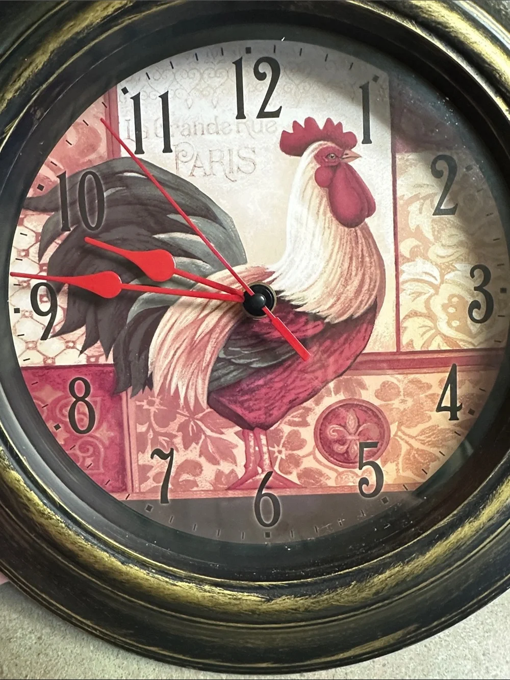 Farmhouse Style 11” Rooster Wall Clock